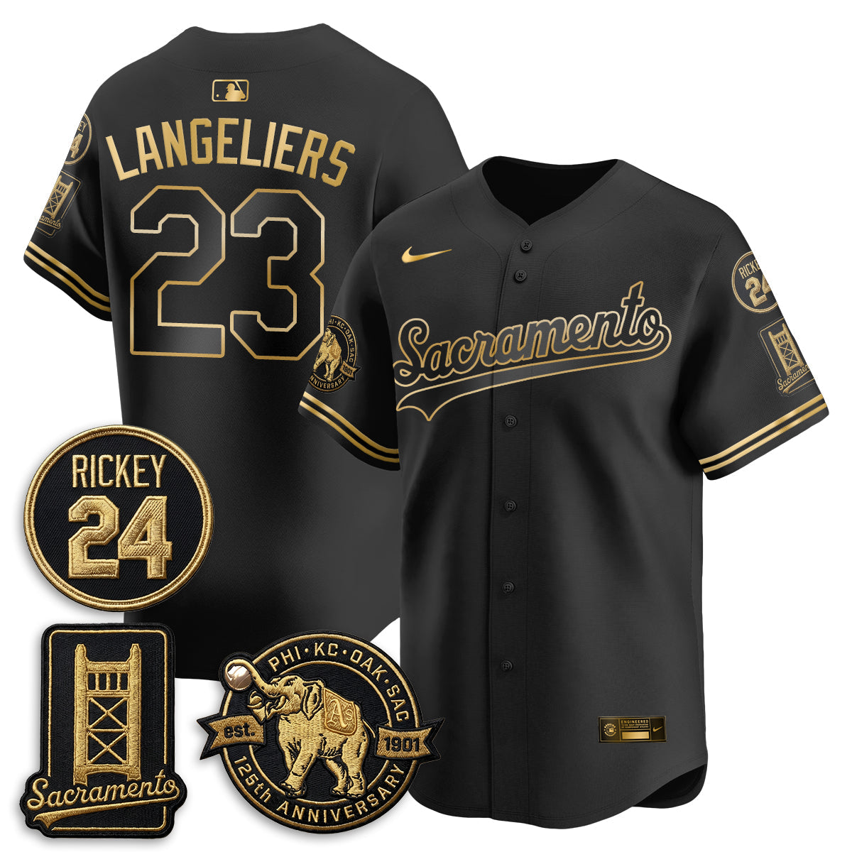 OAK 2026 Alternate Sacramento 125 Years Limited Vapor Gold Edition Jersey - Stitched
