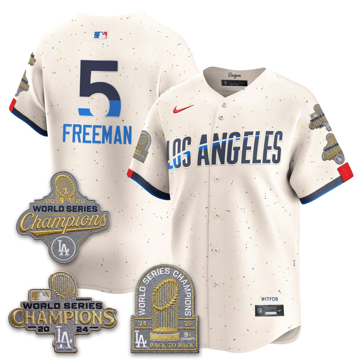 LAD Gold Collection Stadium Vapor Limited Jersey - Back to Back 9x Champs - Stitched