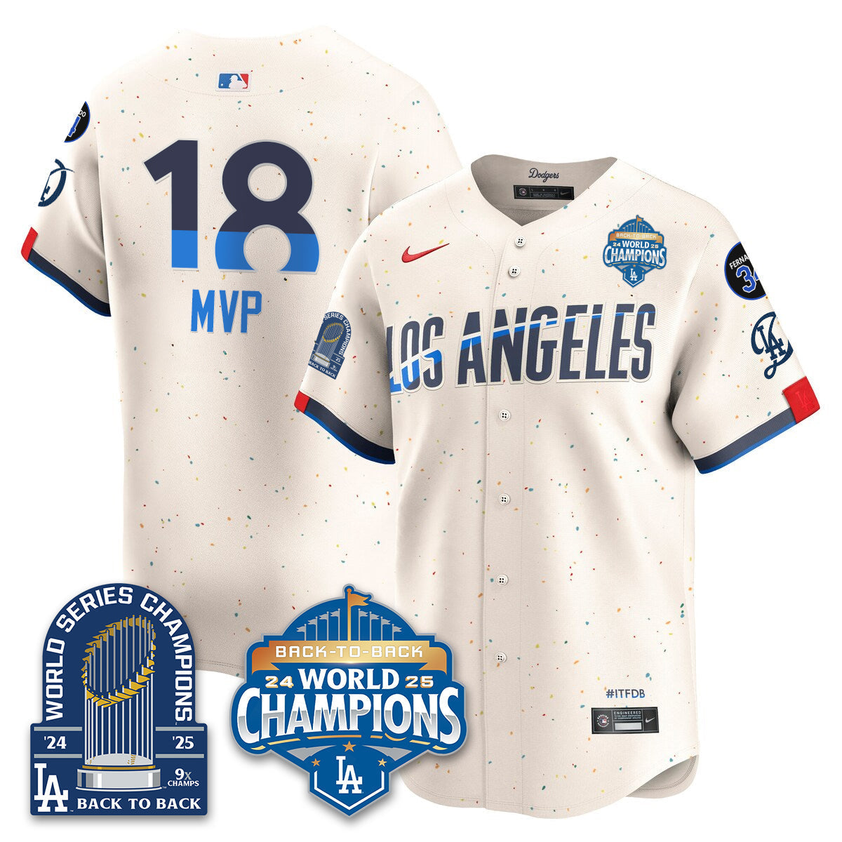 LAD Alternate  Vapor Limited Jersey - 9x Champs - Stitched