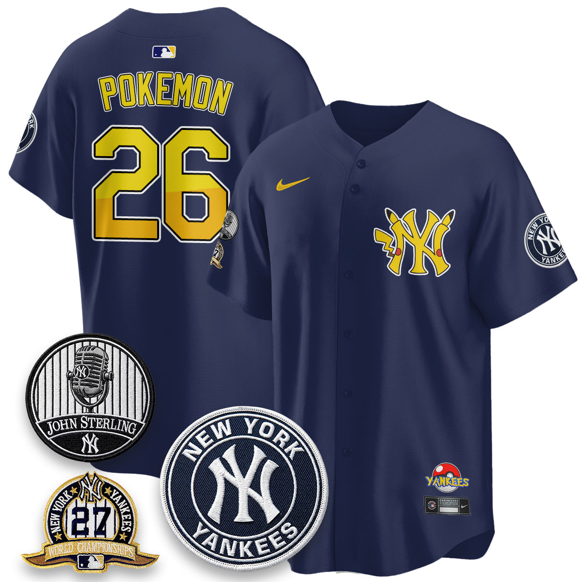NYY x PKM Cartoon Limited Jersey -  Stitched