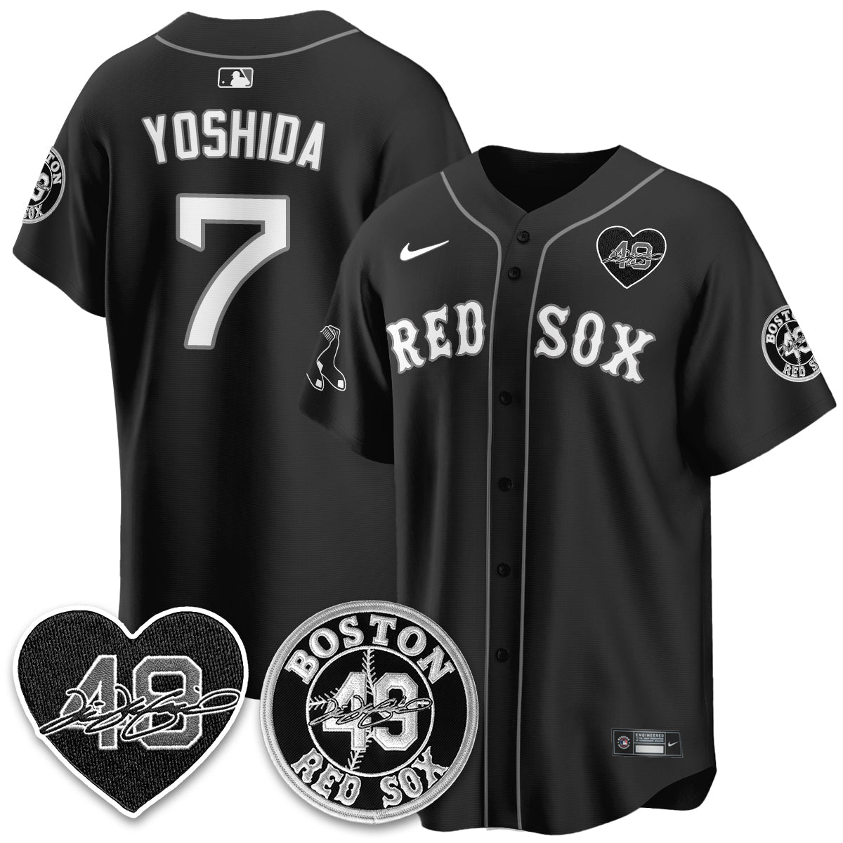 BOS Tim Wakefield Memorial Patch Vaper Premier Limited Jersey - Stitched
