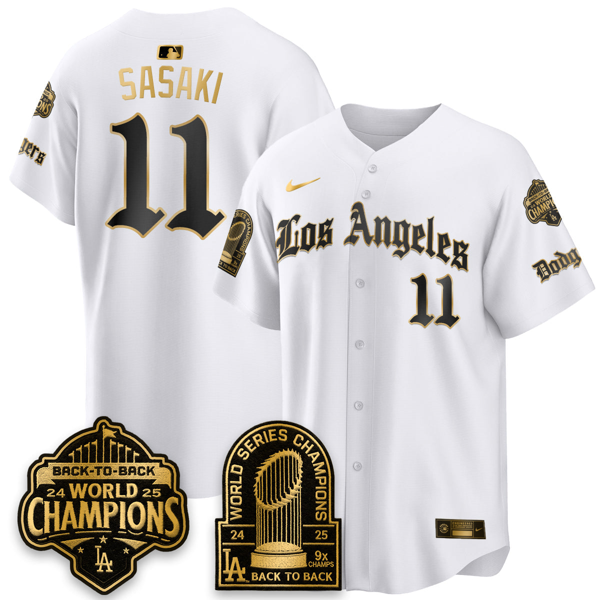 LAD WS Champions Back 2 Back Patch Vapor Premier Limited Gothic Gold Edition Jersey - Stitched