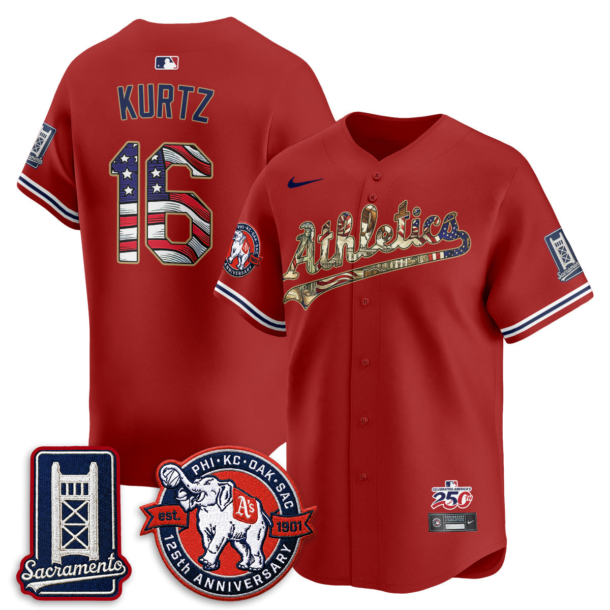 OAK  2026 Independence Day USA Vapor Jersey - Stitched