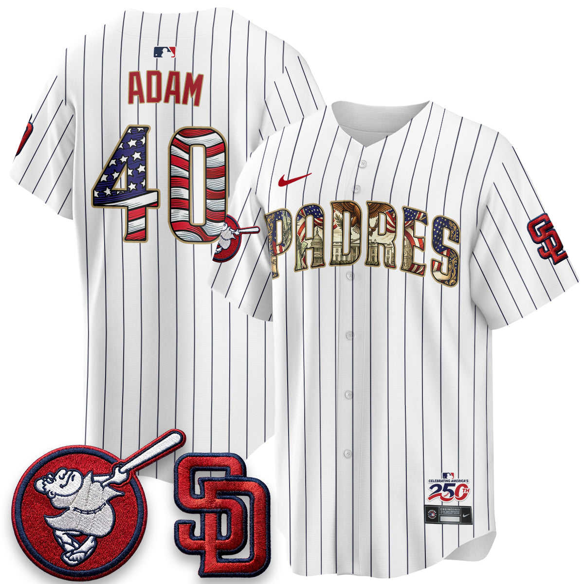 SD 2026 Independence Day USA Vapor Limited White Jersey - Stitched