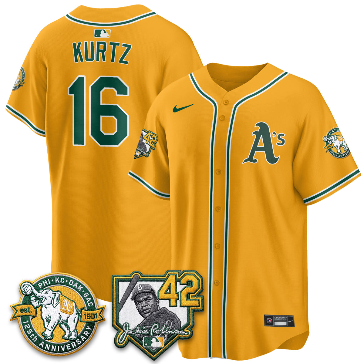 OAK 2026 Jackie Robinson Day - Celebrating 125 Years Limited Vapor Jersey - All Stitched