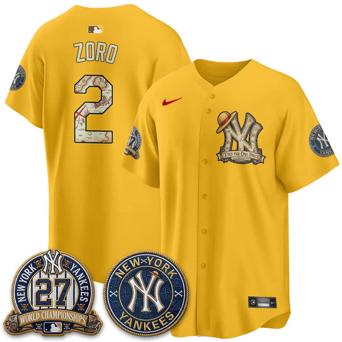NYY x OP Japanese Cartoon Limited Jersey -  Stitched