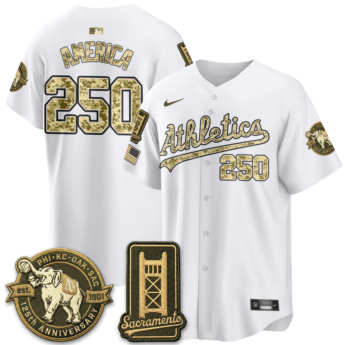 OAK Military Appreciation Game Day Jersey - Stitched