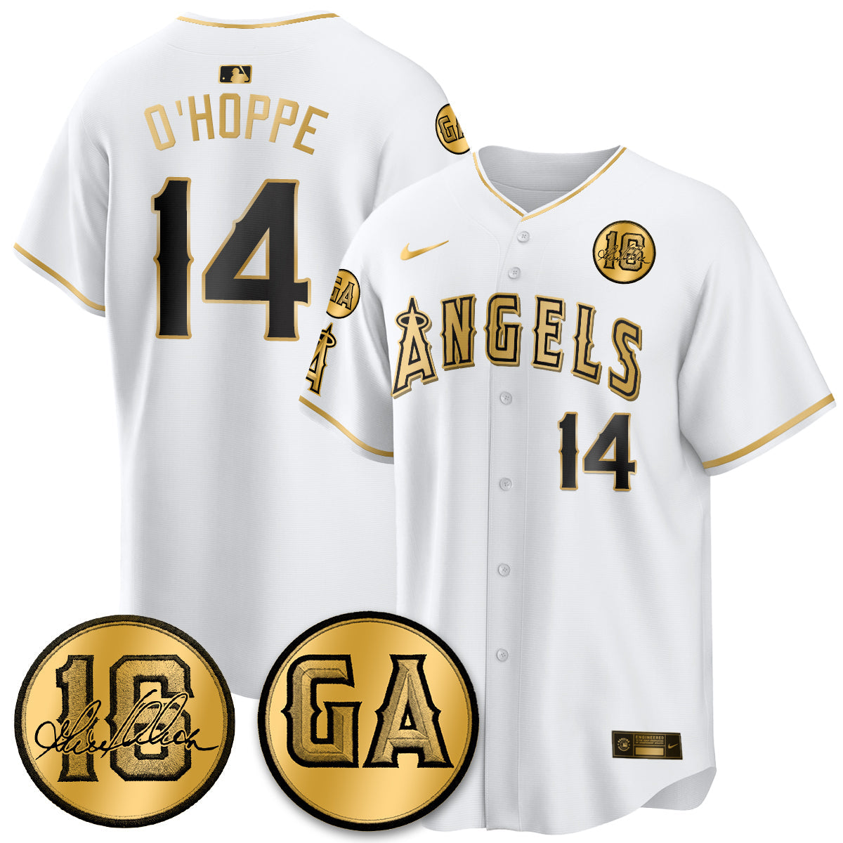 LAA Garret Anderson Tribute Patch Vapor Jersey - All Stitched V2