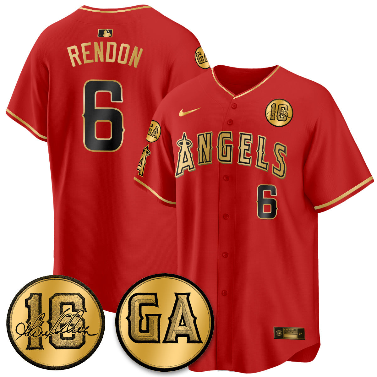 LAA Garret Anderson Tribute Patch Vapor Jersey - All Stitched V2