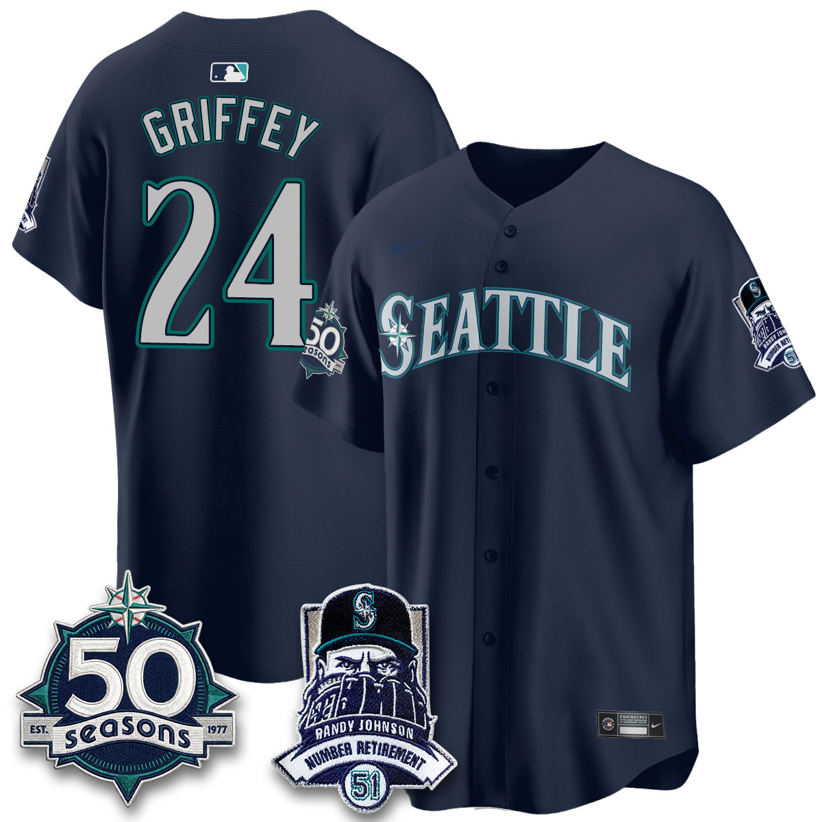 SEA Randy Johnson Vapor Limited Jersey V2- All Stitched