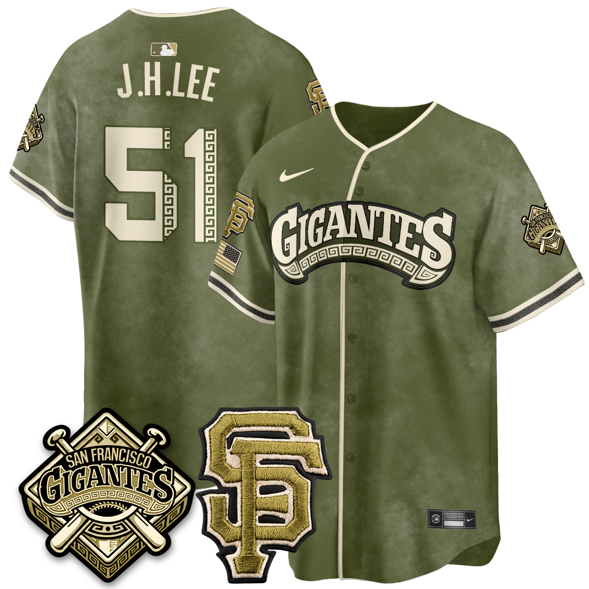 SF New Era Olive 2026 Armed Forces Day Jersey - Stitched