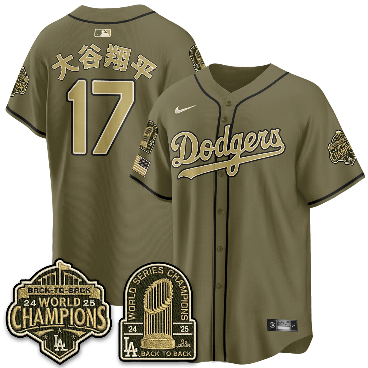 LAD New Era Olive 2026 Armed Forces Day Jersey -All Stitched