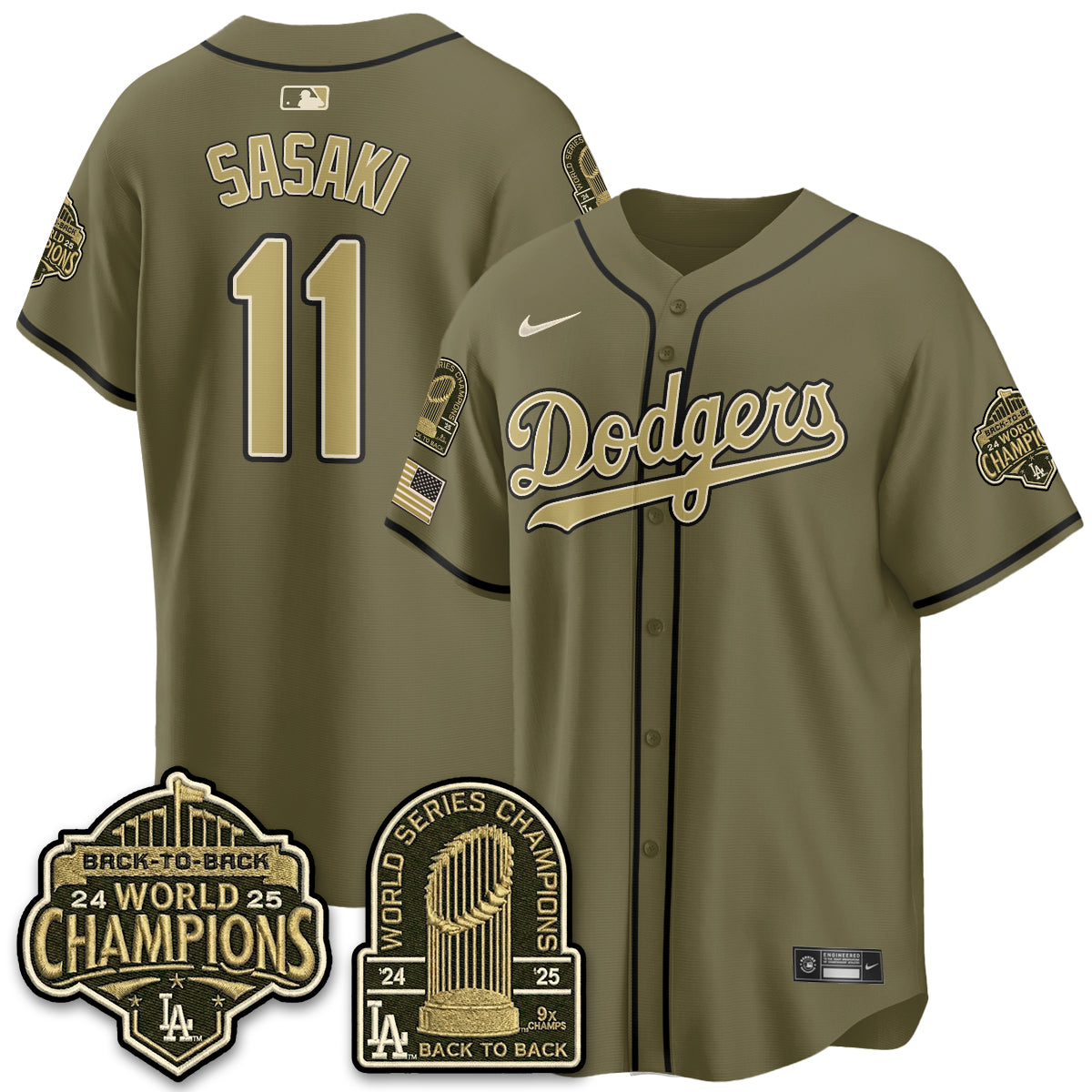LAD New Era Olive 2026 Armed Forces Day Jersey -All Stitched