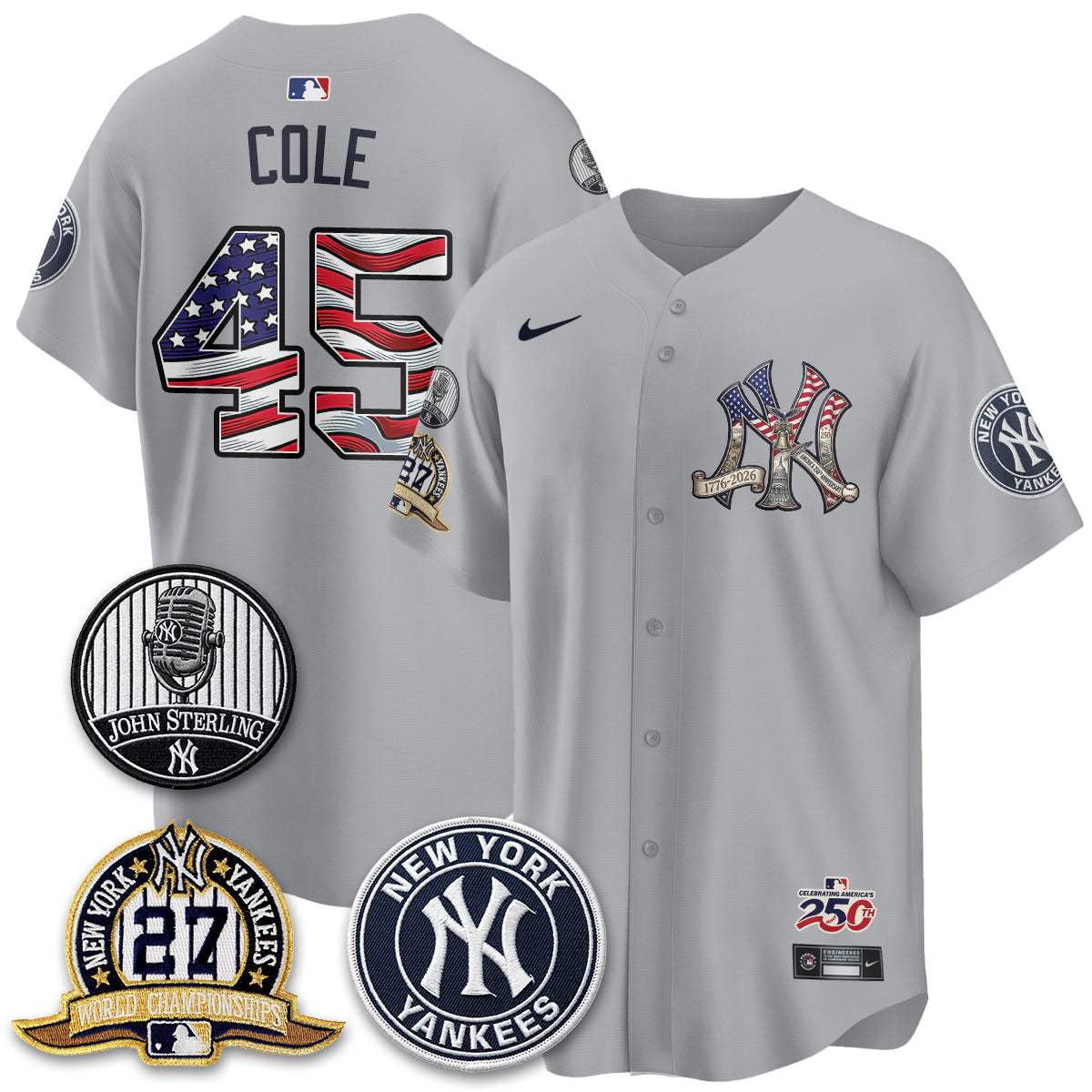 NYY Independence Day USA Vapor Limited Jersey - Stitched