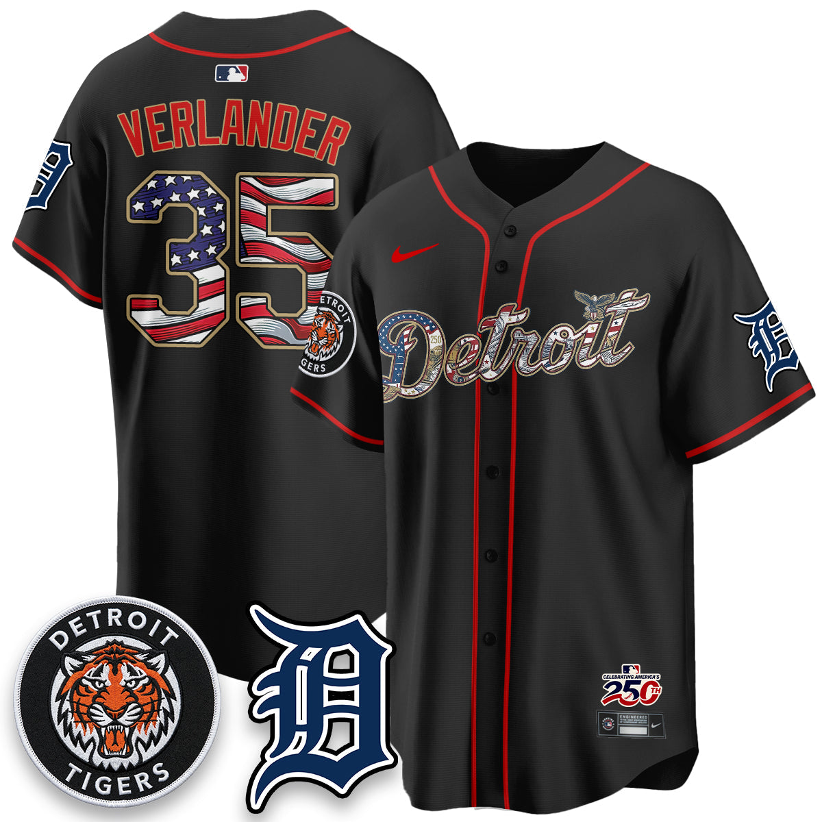DET 2026 Independence Day USA Vapor Limited Jersey - Stitched