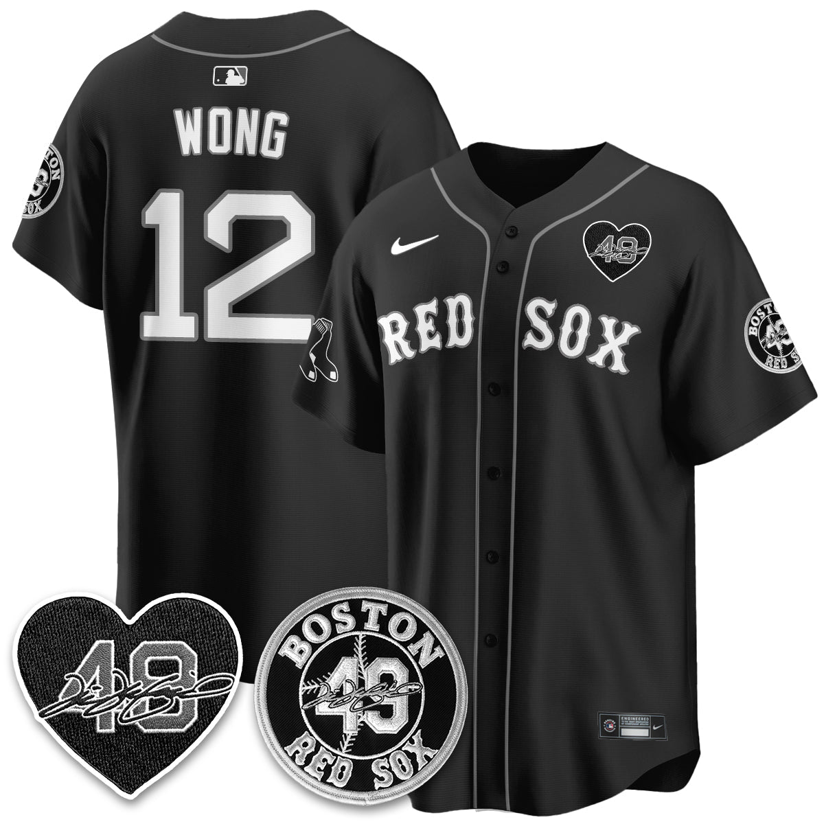 BOS Tim Wakefield Memorial Patch Vaper Premier Limited Jersey - Stitched