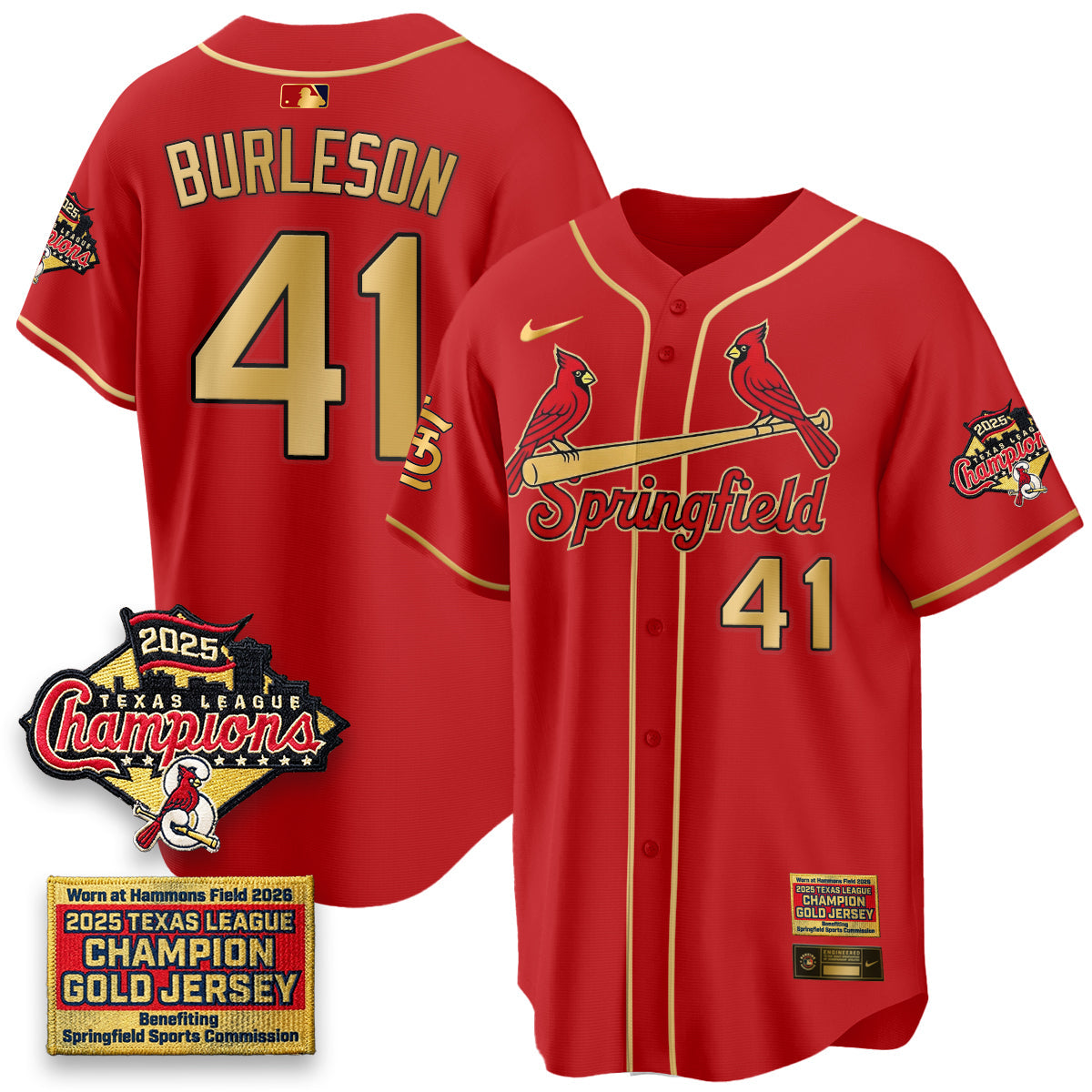 STL Springfield's Championship Gold Limited Jerseys - All Stitched