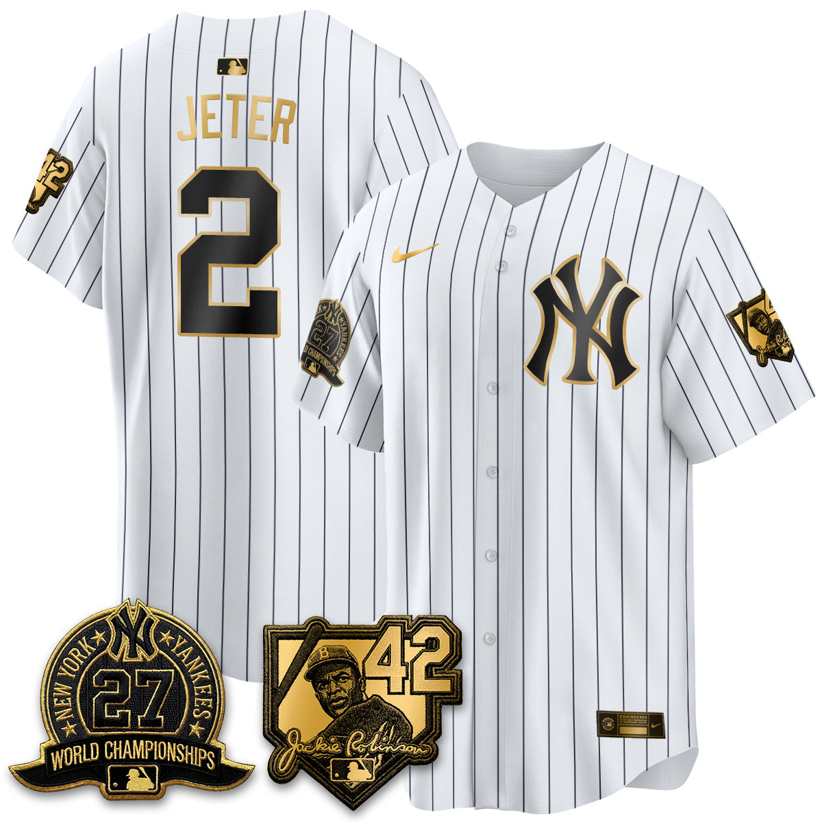 NYY 2026 Jackie Robinson Day Vapor Limited Gold Edition Jersey - All Stitched