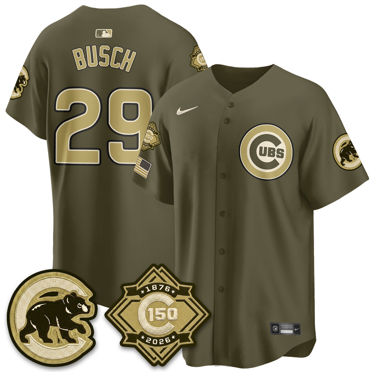 CHC New Era Olive 2026 Armed Forces Day Jersey -All Stitched