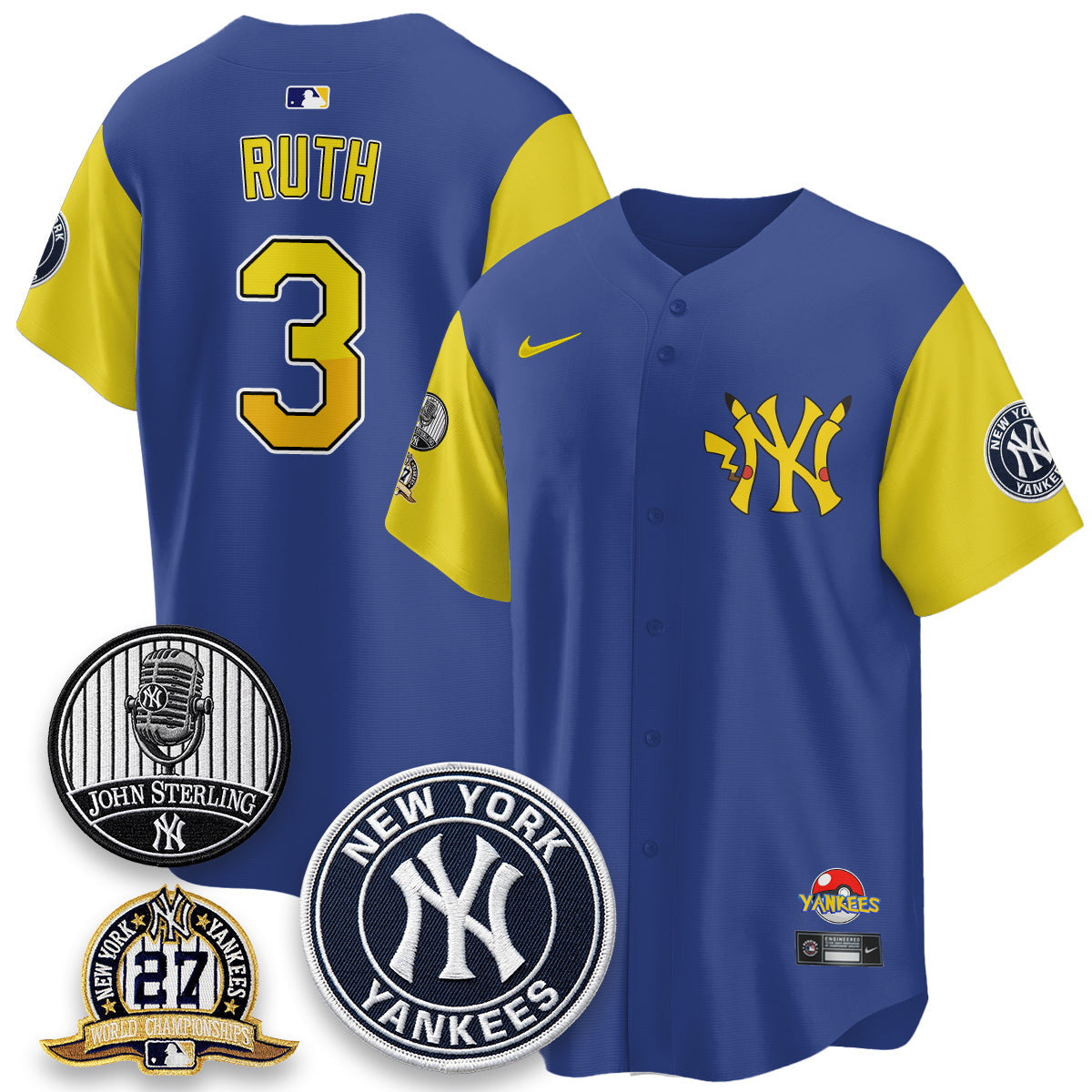 NYY x PKM Cartoon Limited Jersey -  Stitched