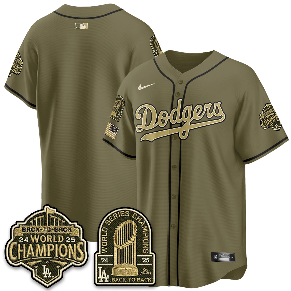 LAD New Era Olive 2026 Armed Forces Day Jersey -All Stitched