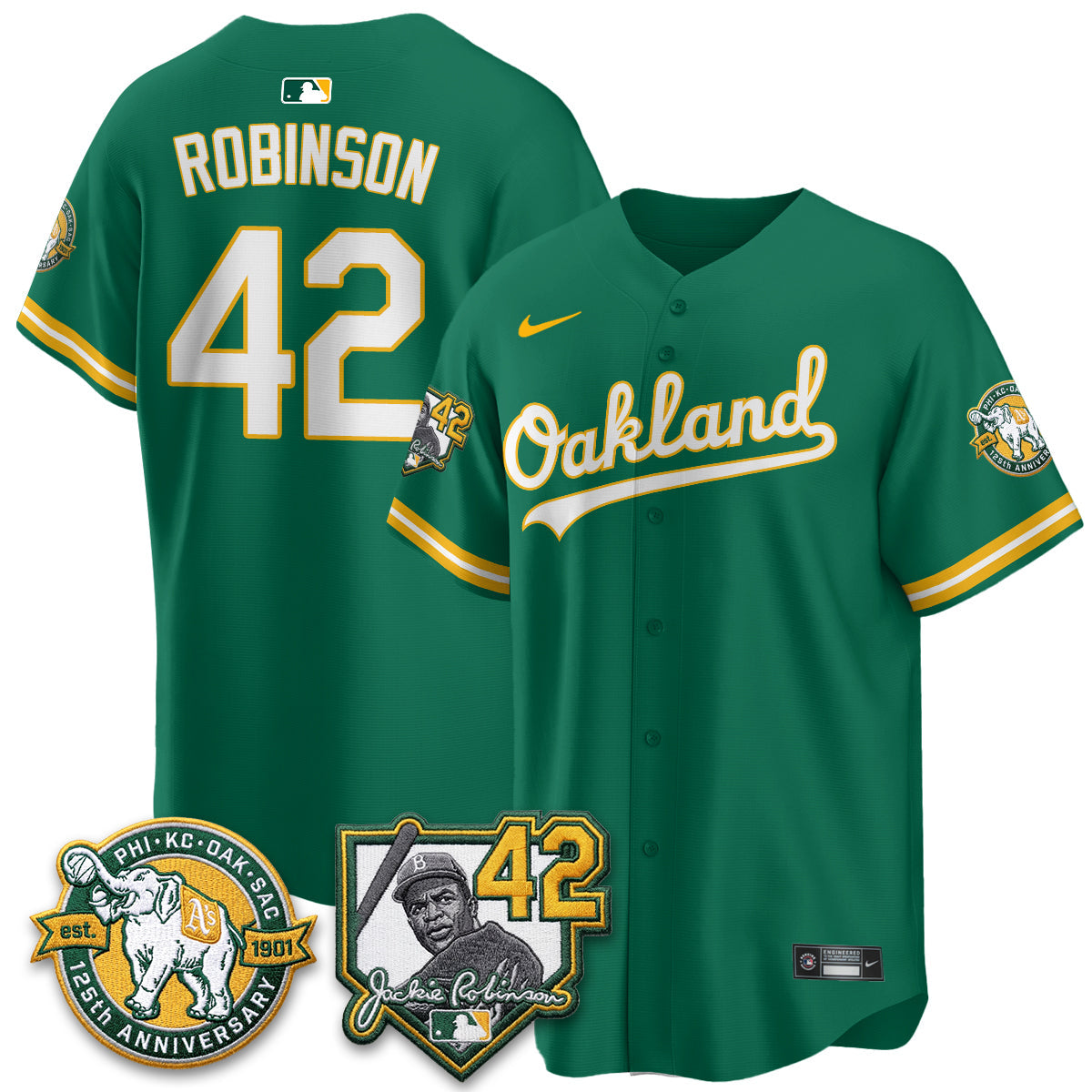 OAK 2026 Jackie Robinson Day - Celebrating 125 Years Limited Vapor Jersey - All Stitched
