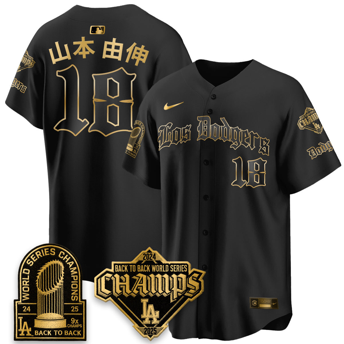 LAD World Series Champions B2B Patch Vapor Premier Limited Gothic Edition Jersey - All Stitched