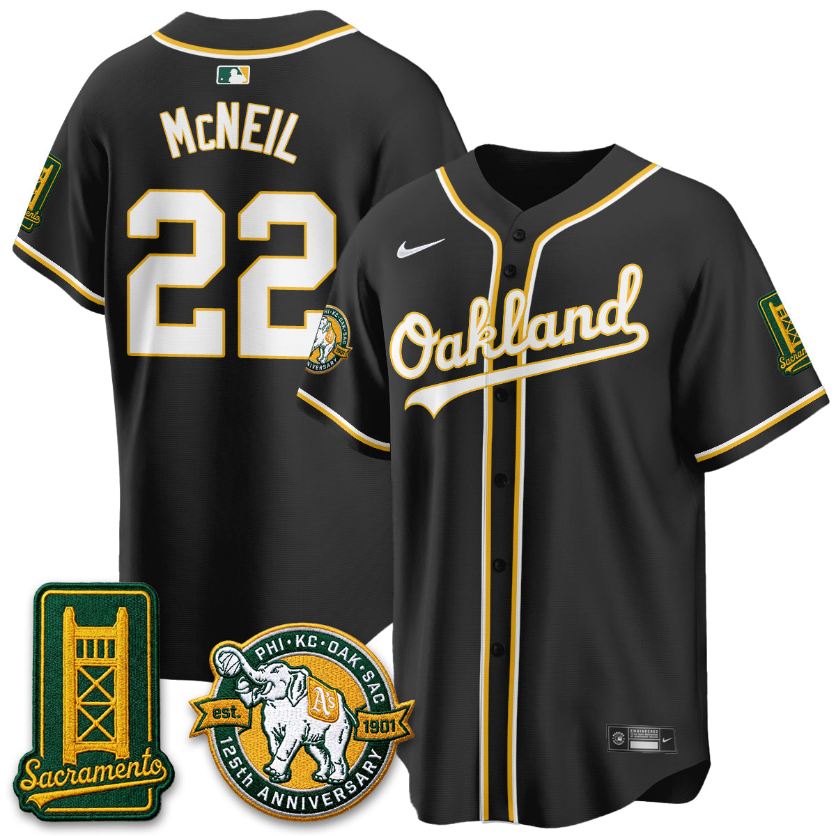 OAK 2026 Black Out Style - Celebrating 125 Years -  Limited Vapor Jersey - All Stitched