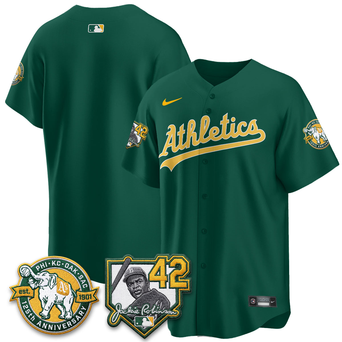 OAK 2026 Jackie Robinson Day - Celebrating 125 Years Limited Vapor Jersey - Stitched