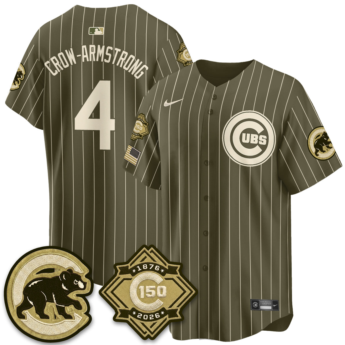 CHC New Era Olive 2026 Armed Forces Day Jersey -All Stitched
