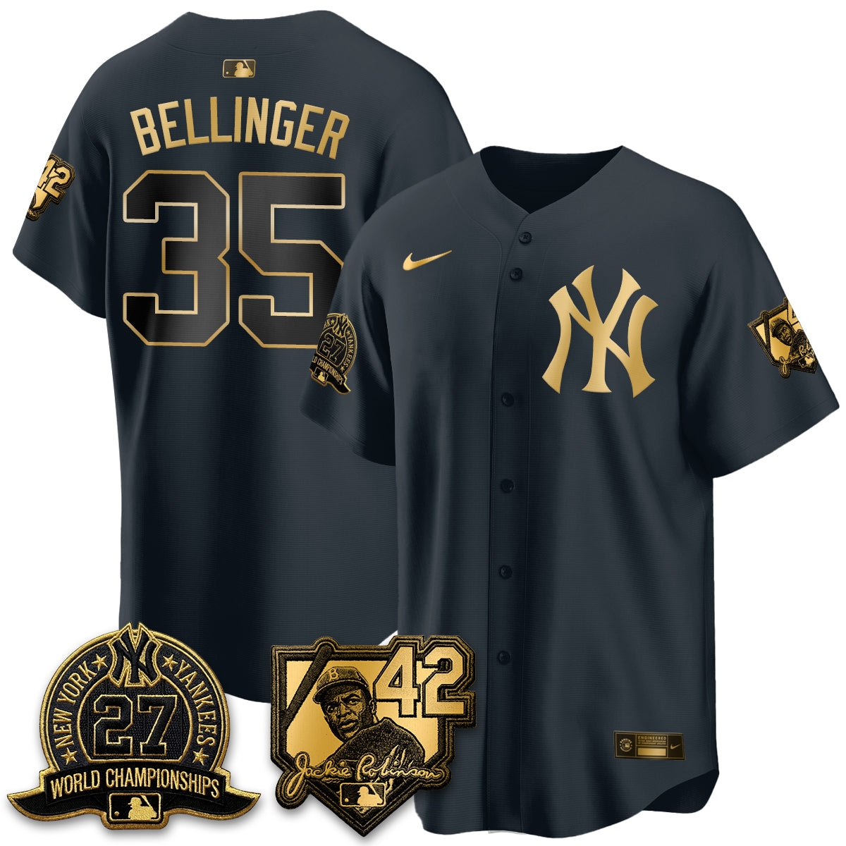 NYY 2026 Jackie Robinson Day Vapor Limited Gold Edition Jersey - All Stitched