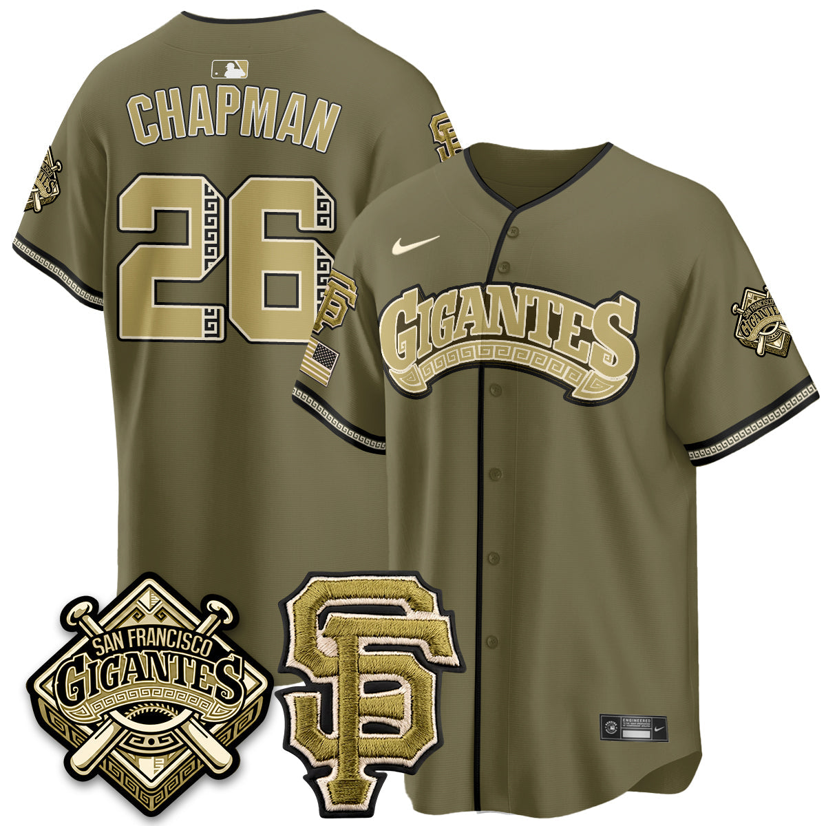 SF New Era Olive 2026 Armed Forces Day Jersey - Stitched