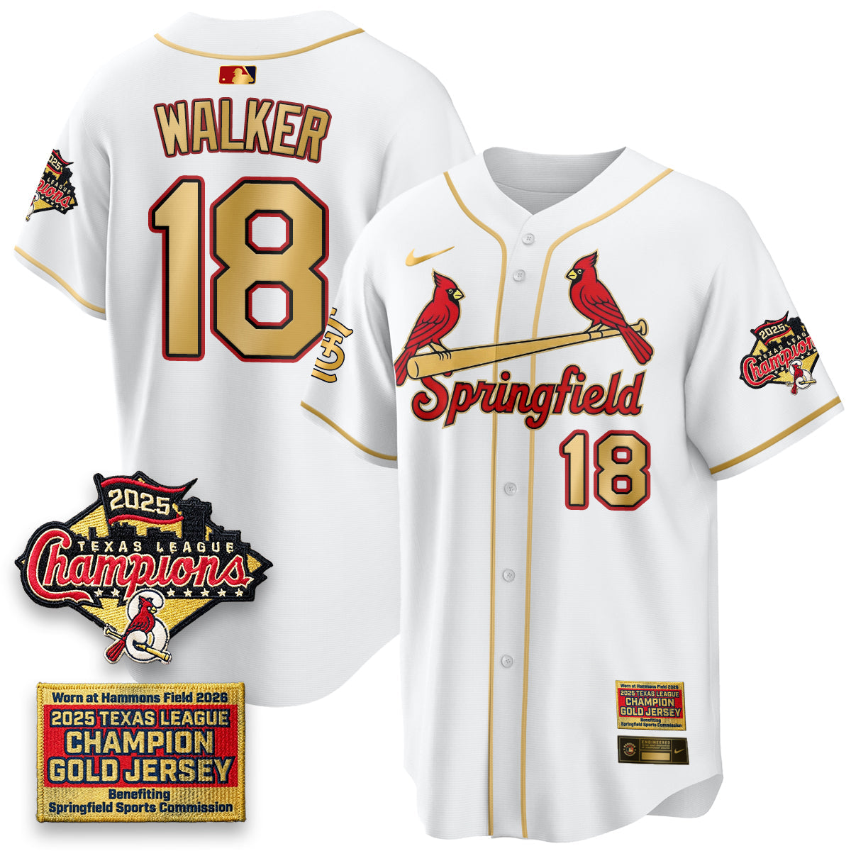 STL Springfield's Championship Gold Limited Jerseys - All Stitched