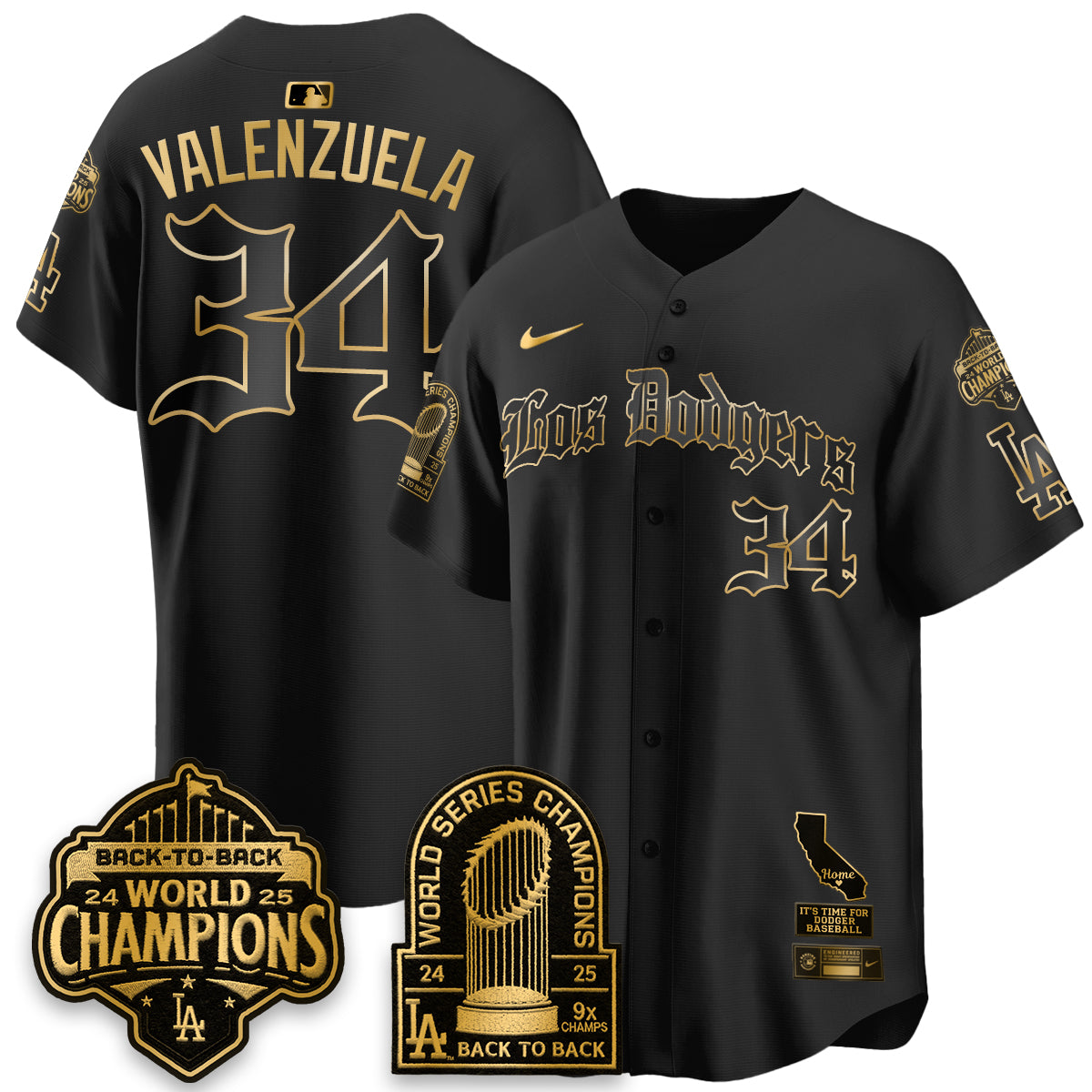 LAD World Series Champions Vapor Premier Limited Gothic Edition Jersey - All Stitched