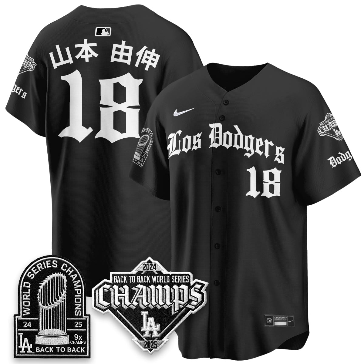 LAD World Series Champions B2B Patch Vapor Premier Limited Gothic Edition Jersey - All Stitched