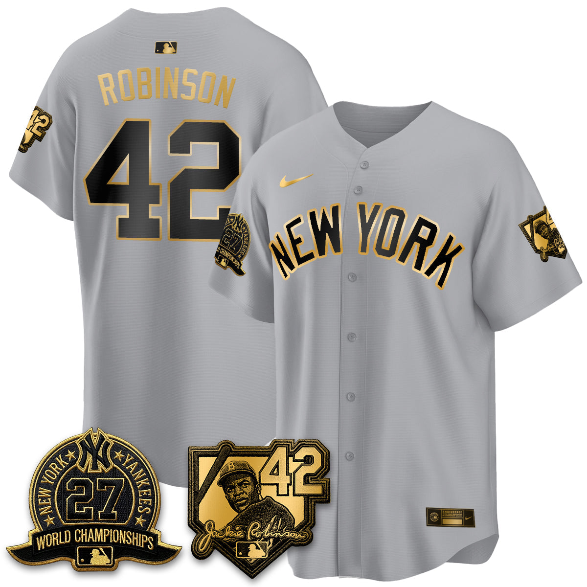 NYY 2026 Jackie Robinson Day Vapor Limited Gold Edition Jersey - All Stitched