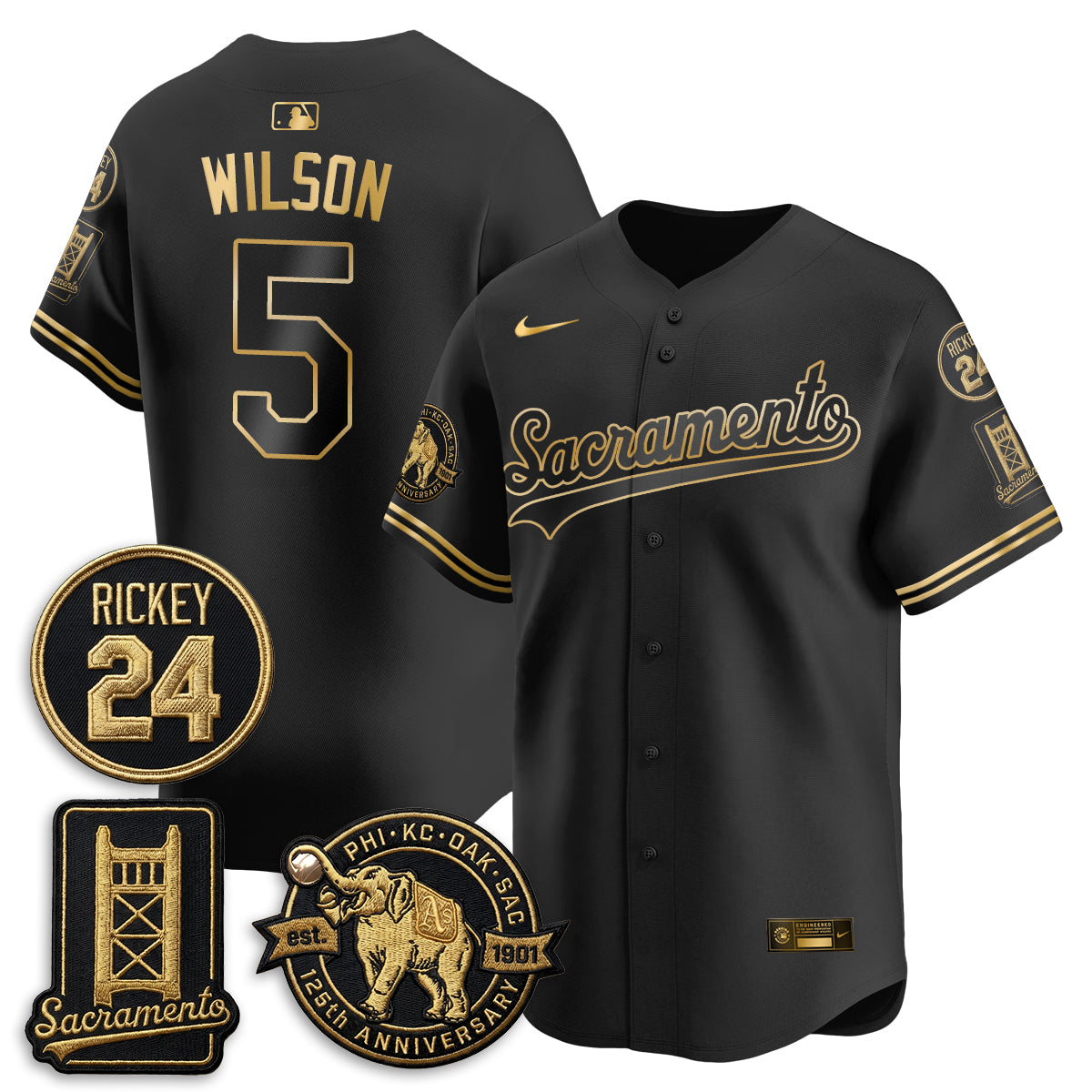 OAK 2026 Alternate Sacramento 125 Years Limited Vapor Gold Edition Jersey - Stitched