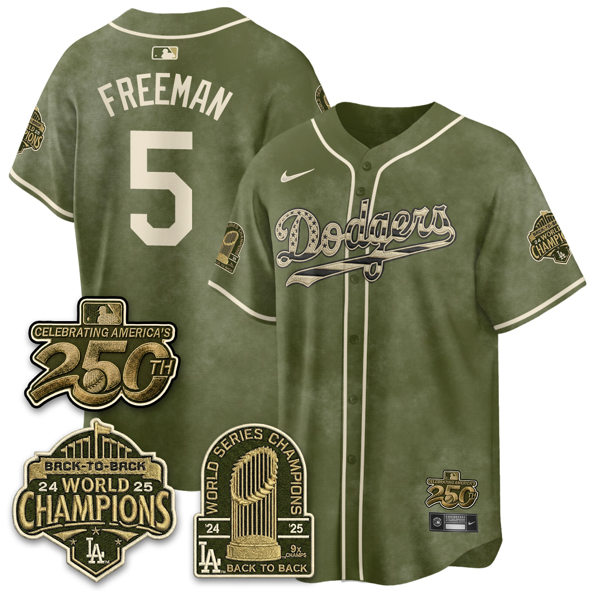 LAD New Era Olive 2026 Armed Forces Day Jersey -All Stitched V2