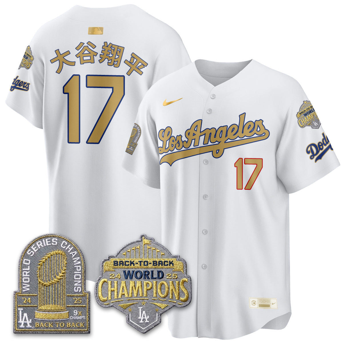 LAD Gold Collection Limited Gold Jersey - 9x & B2B Champs - Stitched