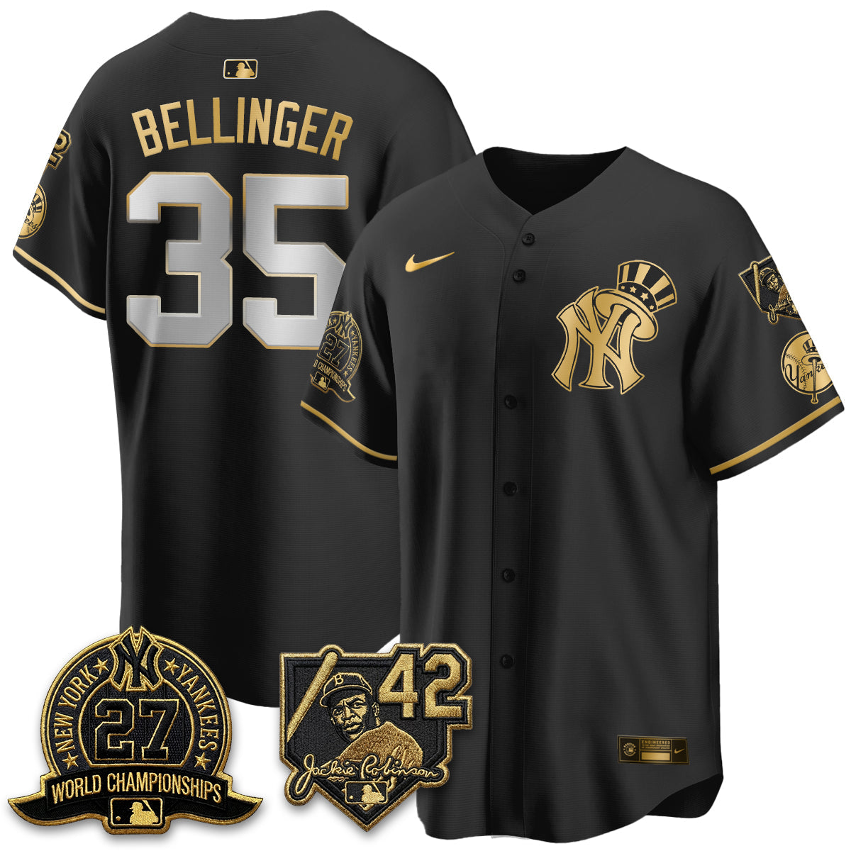 NYY 2026 Jackie Robinson Day Vapor Limited Gold Edition Jersey - All Stitched - V2
