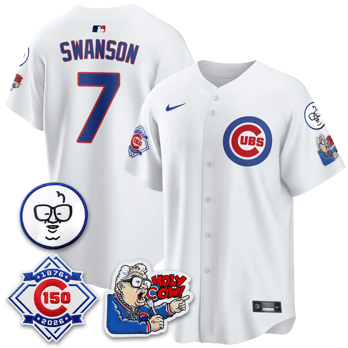 CHC 150th Anniversary Harry Caray Holy Cow Vapor Premier Limited Jersey - Stitched V2