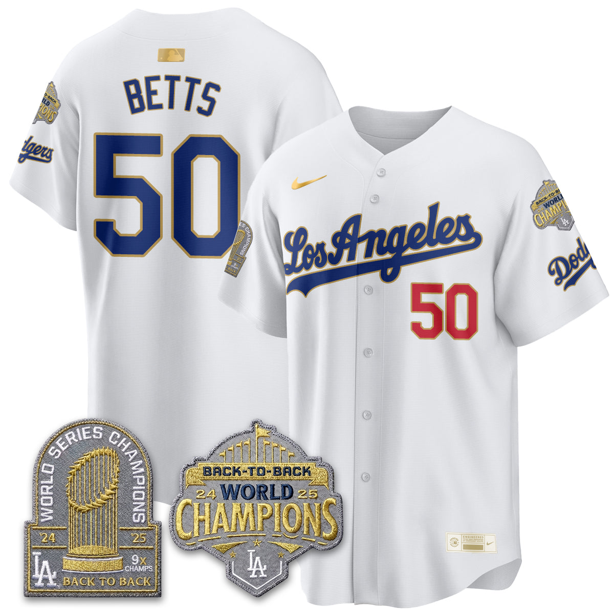 LAD Gold Collection Limited Gold Jersey - 9x & B2B Champs - Stitched