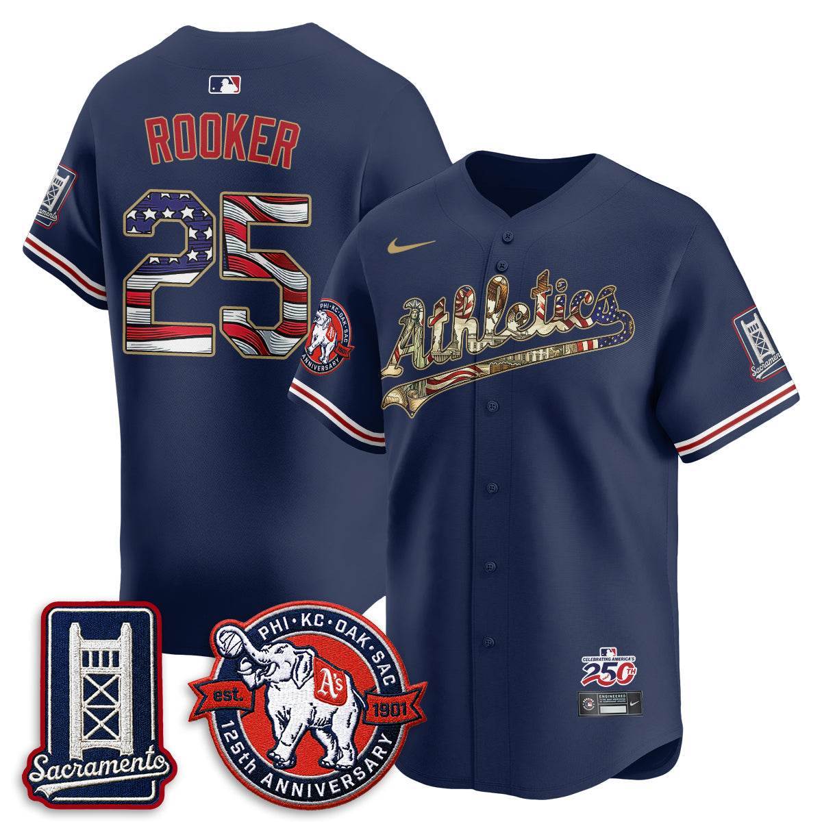OAK  2026 Independence Day USA Vapor Jersey - Stitched