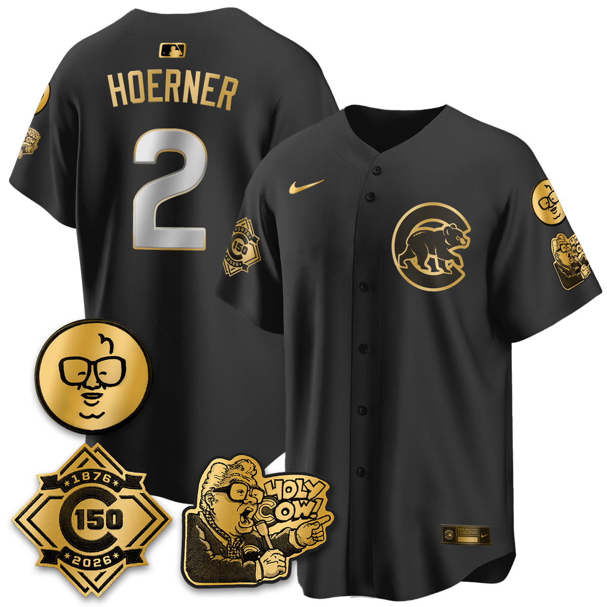 CHC 150th Anniversary Harry Caray Holy Cow Vapor Premier Limited Jersey - Stitched V3