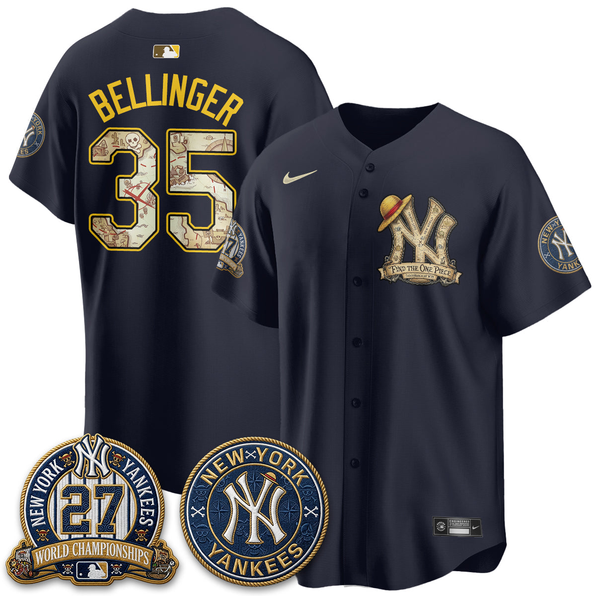 NYY x OP Japanese Cartoon Limited Jersey -  Stitched