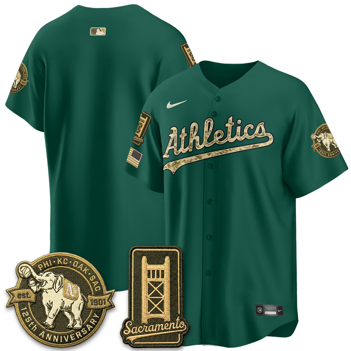 OAK Military Appreciation Game Day Jersey - Stitched
