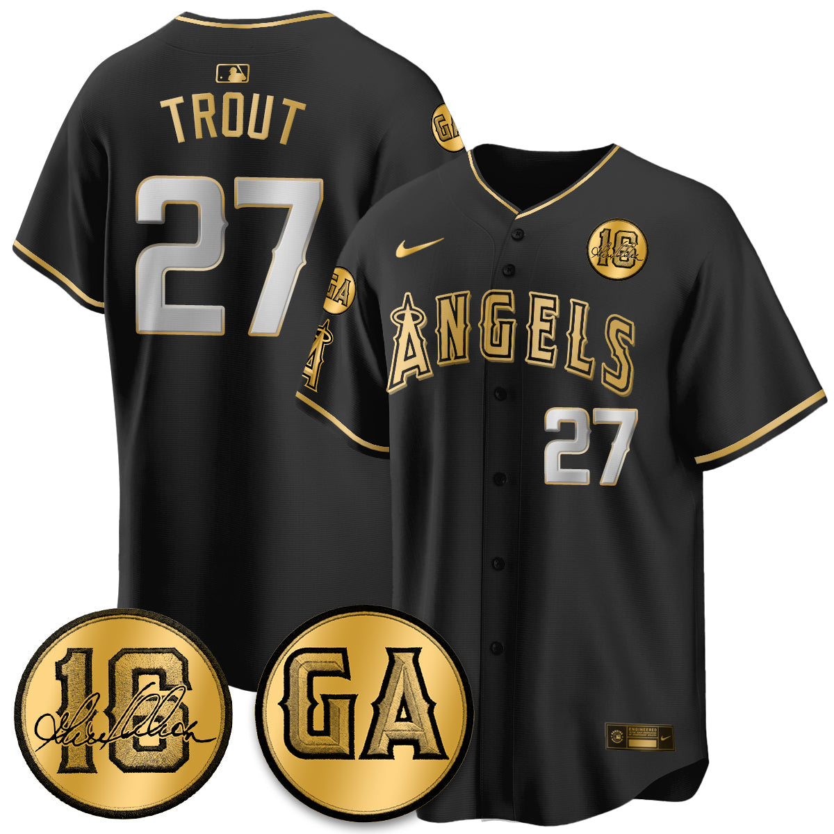 LAA Garret Anderson Tribute Patch Vapor Jersey - All Stitched V2