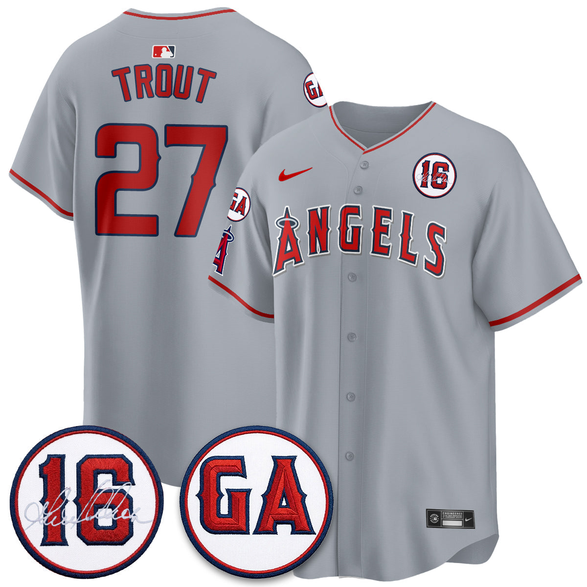 LAA Garret Anderson Tribute Patch Vapor Premier Limited Jersey - All Stitched