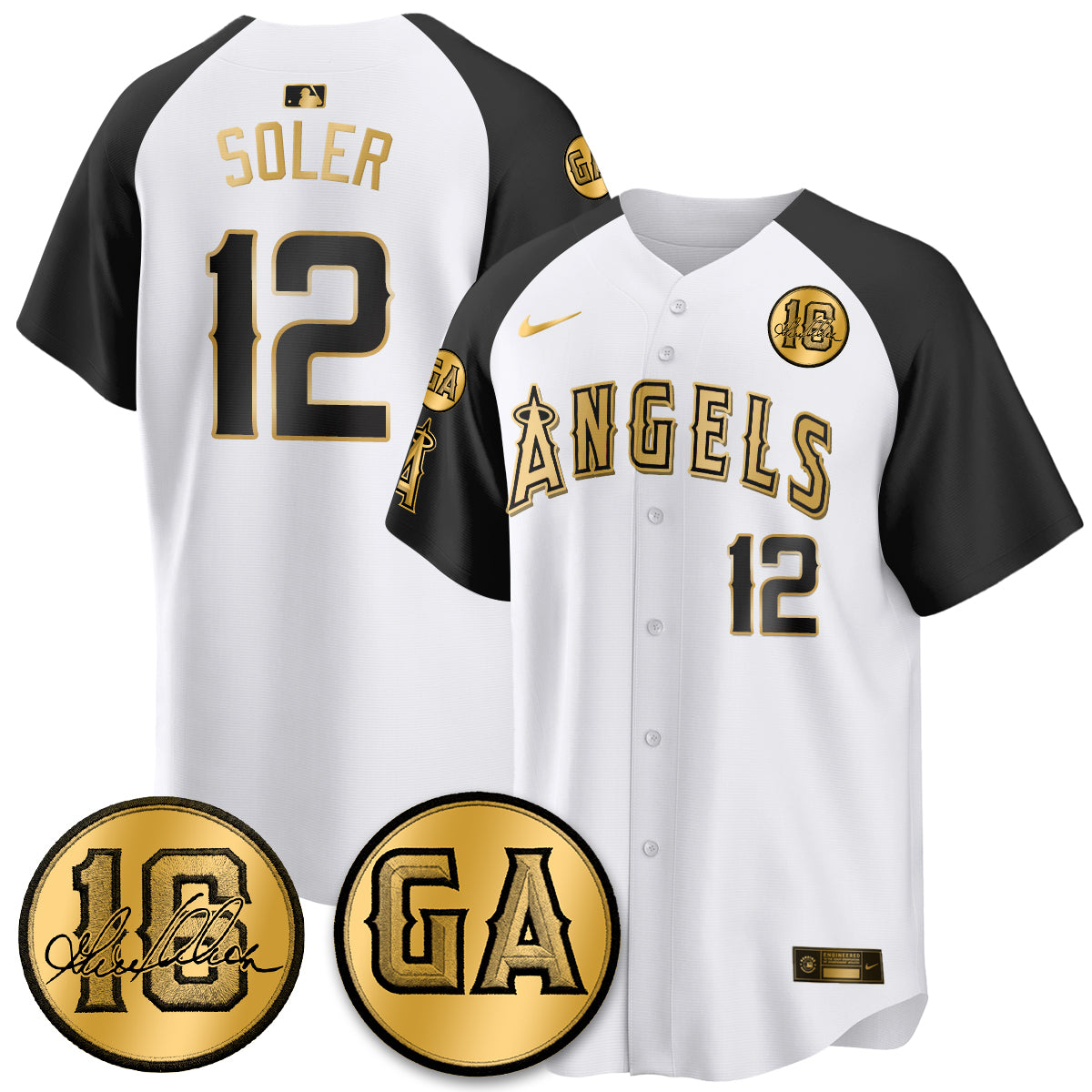 LAA Garret Anderson Tribute Patch Vapor Jersey - All Stitched V2