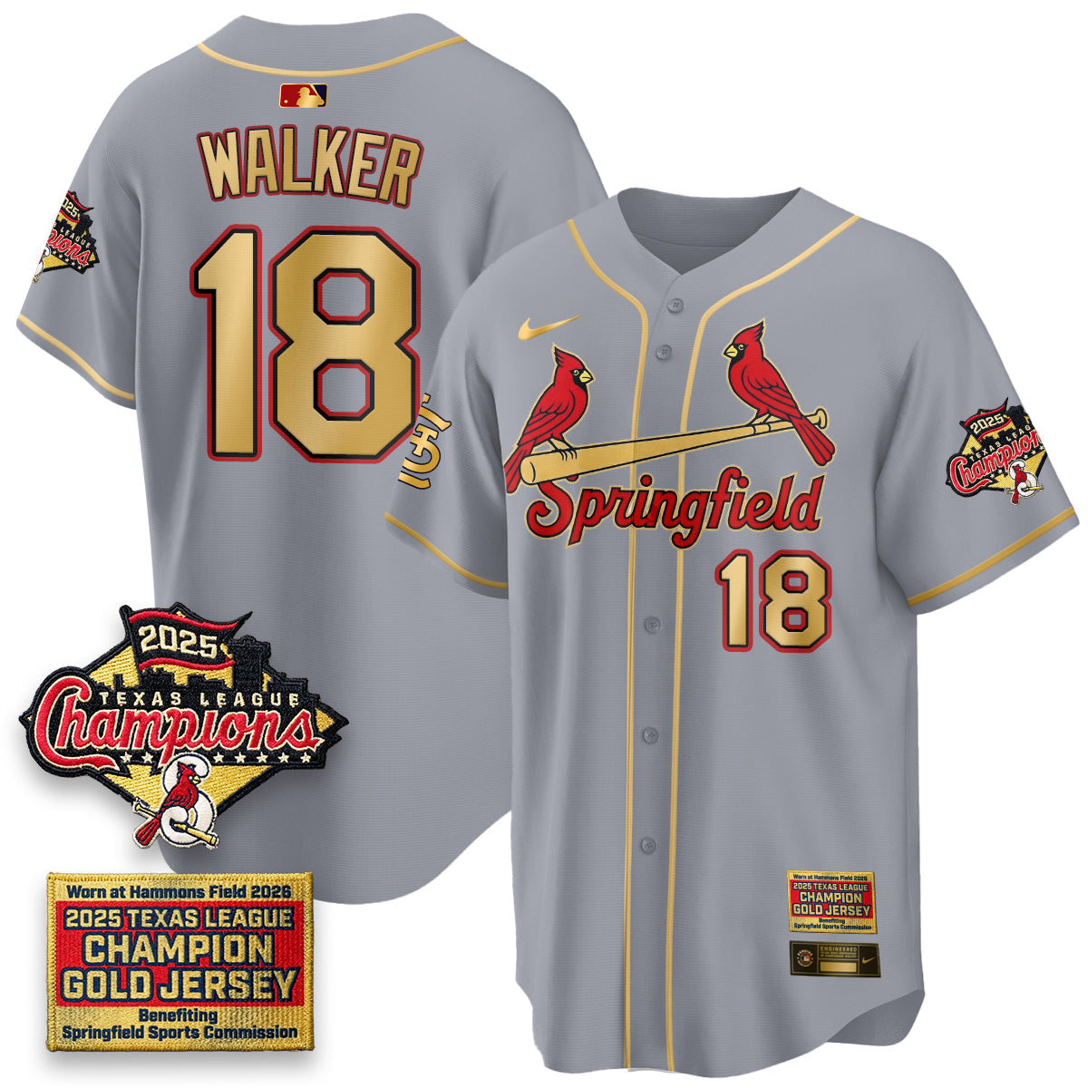 STL Springfield's Championship Gold Limited Jerseys - All Stitched